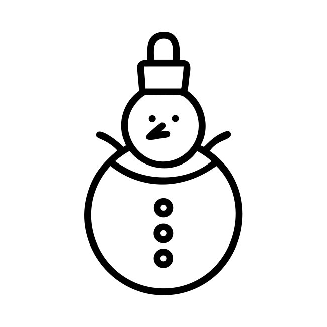 Abstract Snowman Silhouette Ornament Minimal Svg Christmas Icon