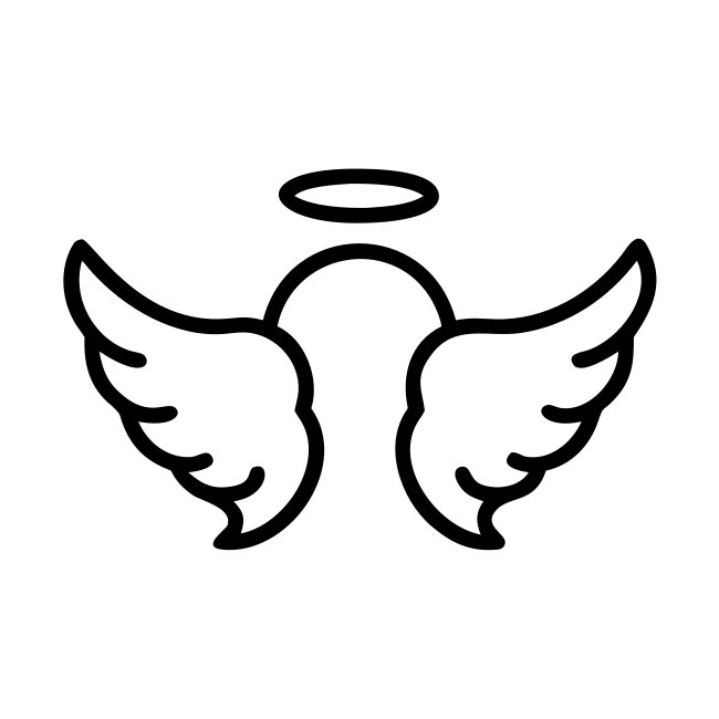 Artistic Angel Wings Christmas Ornament Minimal Vector Svg Icon