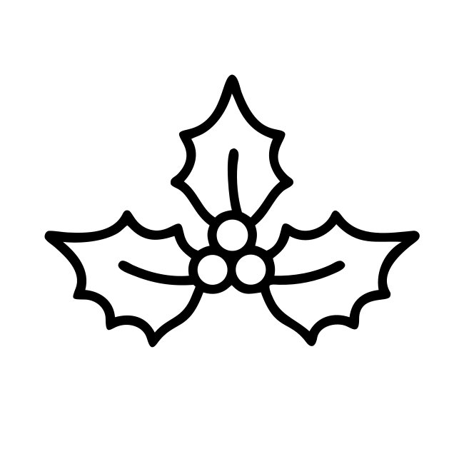 Classic Holly Leaves Ornament Svg Vector Christmas Minimal Icon