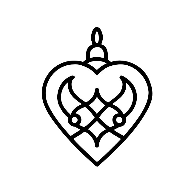 Intricate Heart Shaped Ornament Minimal Christmas Svg Icon Design