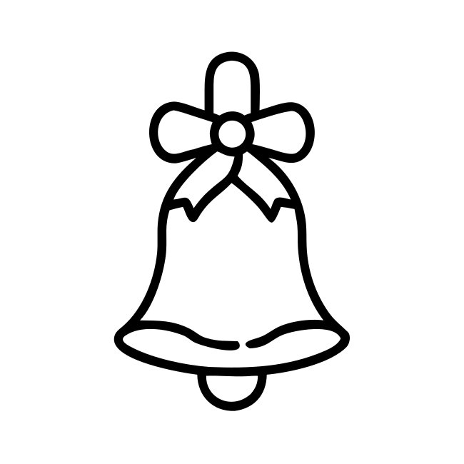 Modern Bell Cutout Silhouette Christmas Ornament Icon Svg Vector