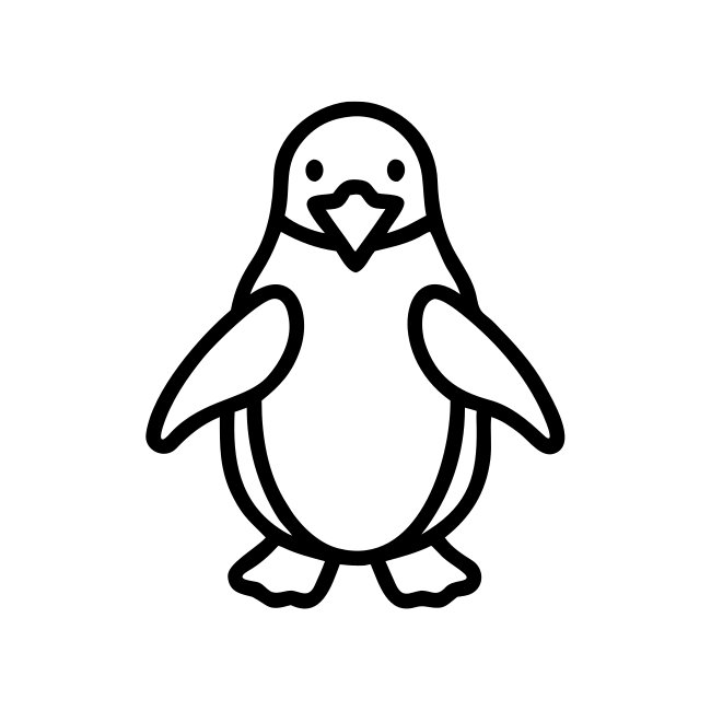 Playful Penguin Outline Ornament Svg Vector Minimal Christmas Icon