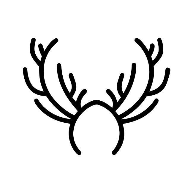 Stylized Reindeer Antlers Ornament Christmas Svg Minimal Vector Design