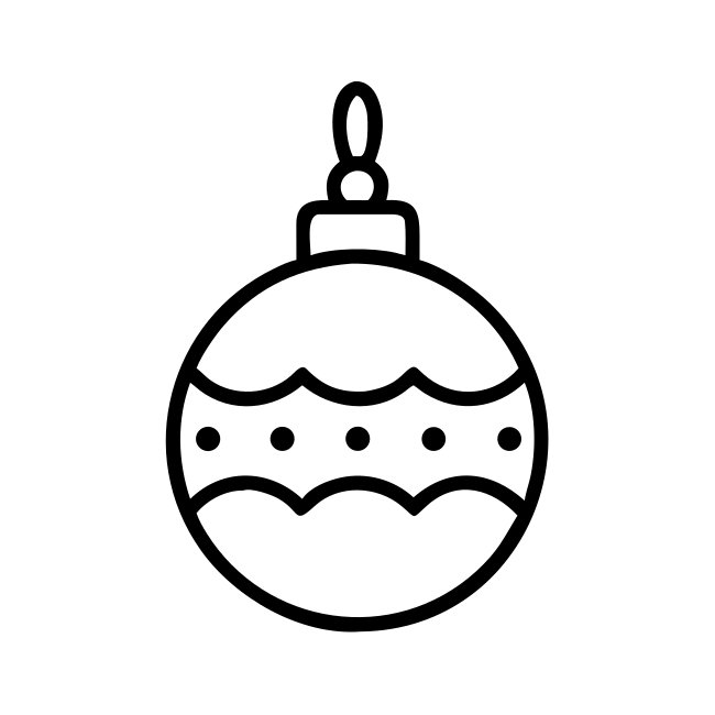Modern Christmas Ball Ornament Minimalist Svg Vector Design