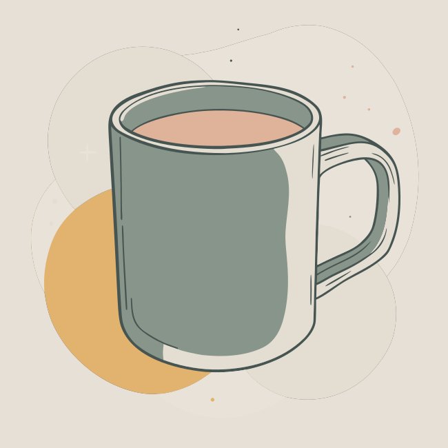 Simple White Mug Icon Minimalist Design Style