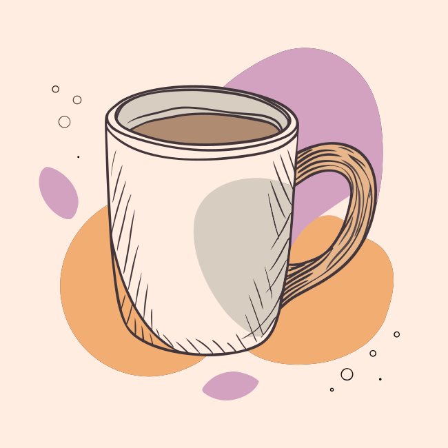 White Mug Icon Basic Clean Aesthetic Art