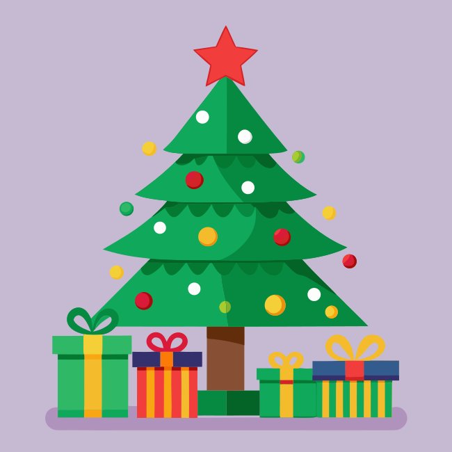 Cutout Christmas Tree With Gifts Svg