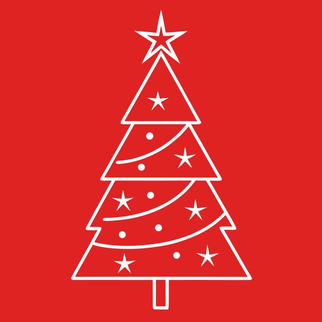 Minimalist Christmas Tree Outline Vector