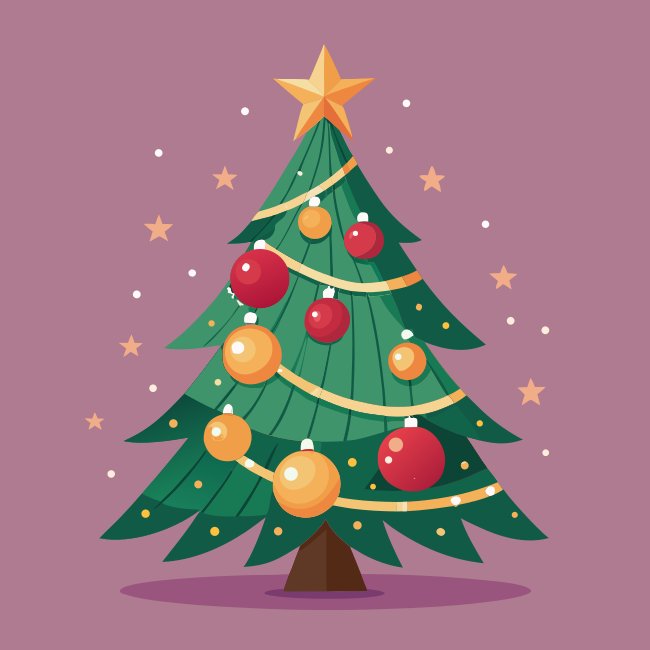 Vintage Christmas Tree With Garlands Vector