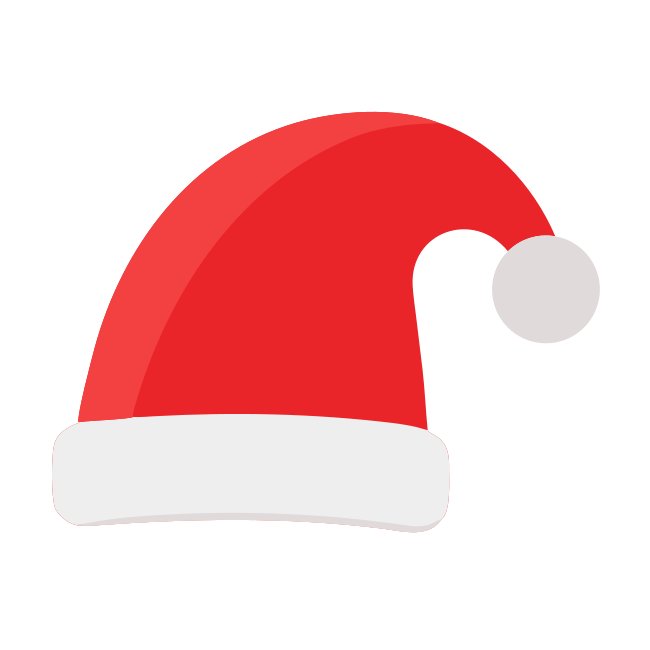 Santa Hat Flat Design Vector Style Illustration