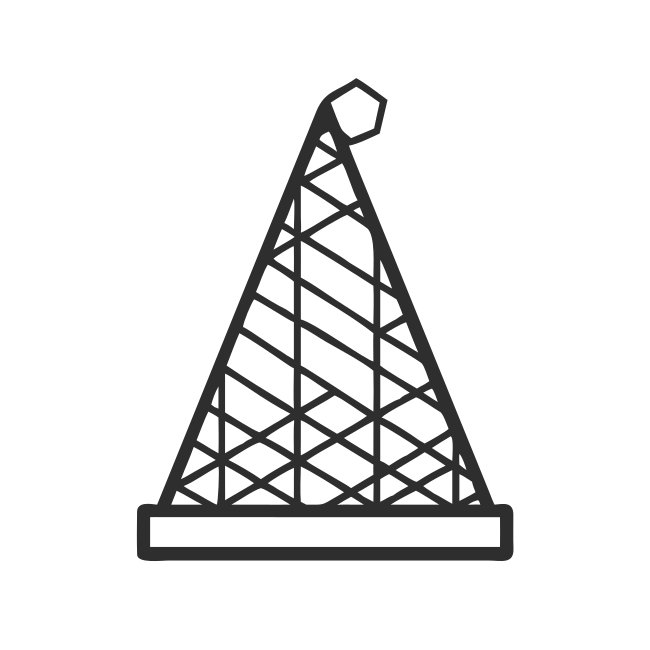 Santa Hat Geometric Pattern Vector Graphic