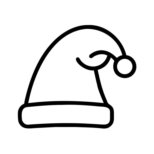 Santa Hat Icon Outline Style Svg Illustration