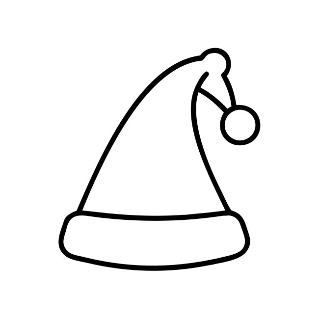 Santa Hat Minimalist Line Drawing Vector Design