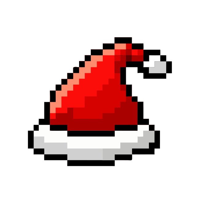 Santa Hat Pixel Art Retro Vector Illustration
