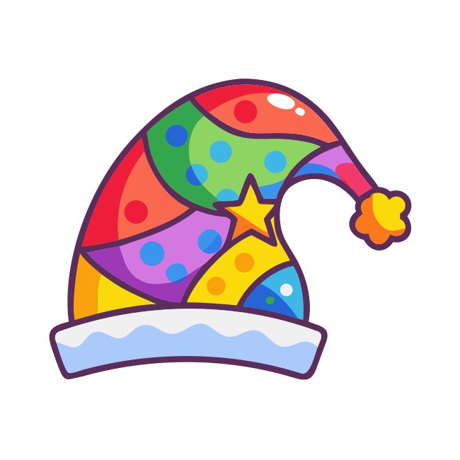 Santa Hat Pop Art Style Colorful Svg Design