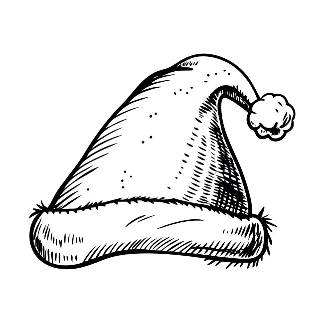 Santa Hat Vintage Engraving Style Svg Art