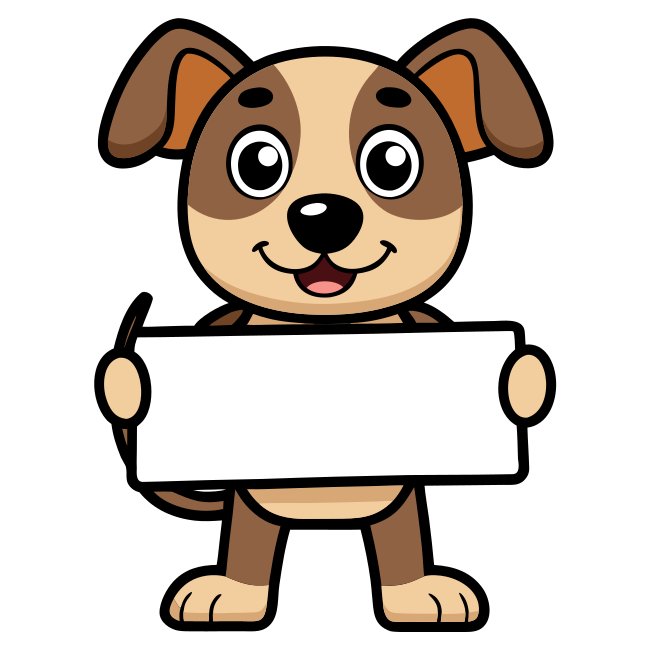 Cute Dog Holding Sign Vector Svg For Print