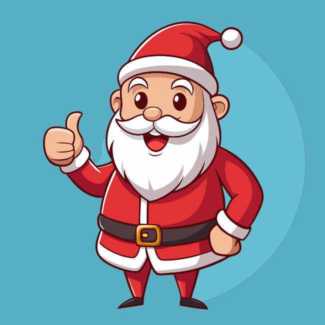 Santa Thumbs Up Svg Vector Illustration