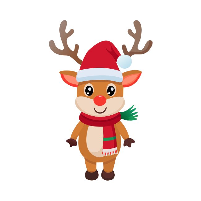 Cute Reindeer Christmas Themed Icon Vector Svg