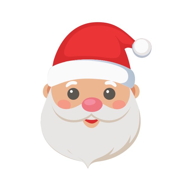 Happy Santa Face Icon Svg Vector