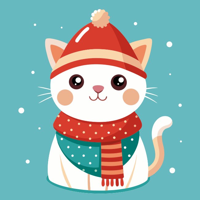 Cute Cat Sitting Illustration Vector Svg