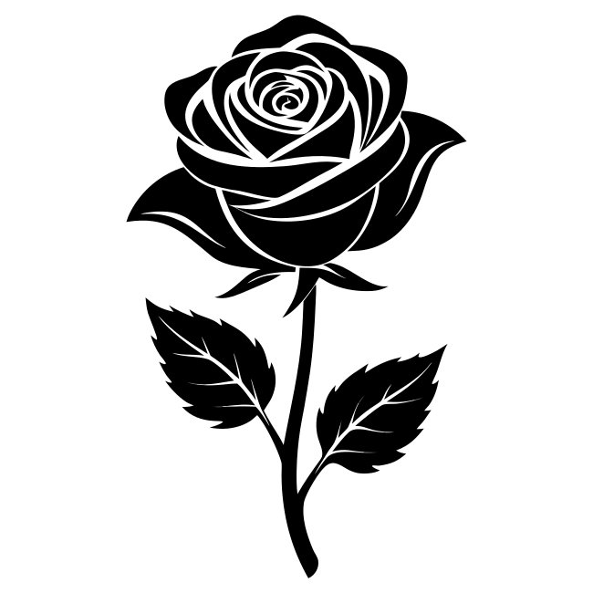 Silhouette Rose Vector Svg