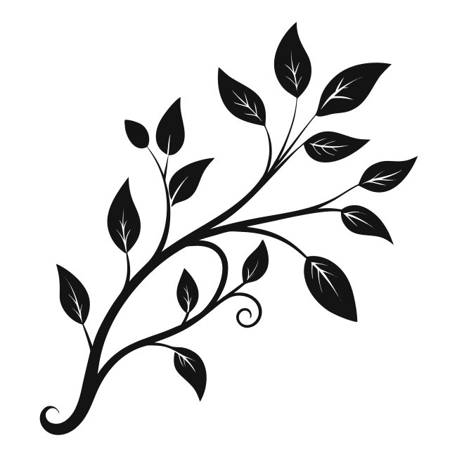 Branch Leaves Silhouette Vector Svg