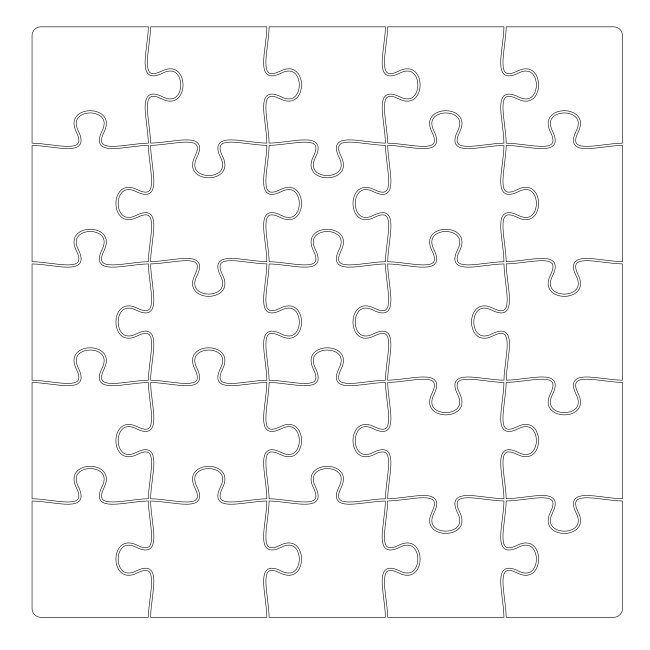 Separated Pieces 5x5 Jigsaw Puzzle Vector