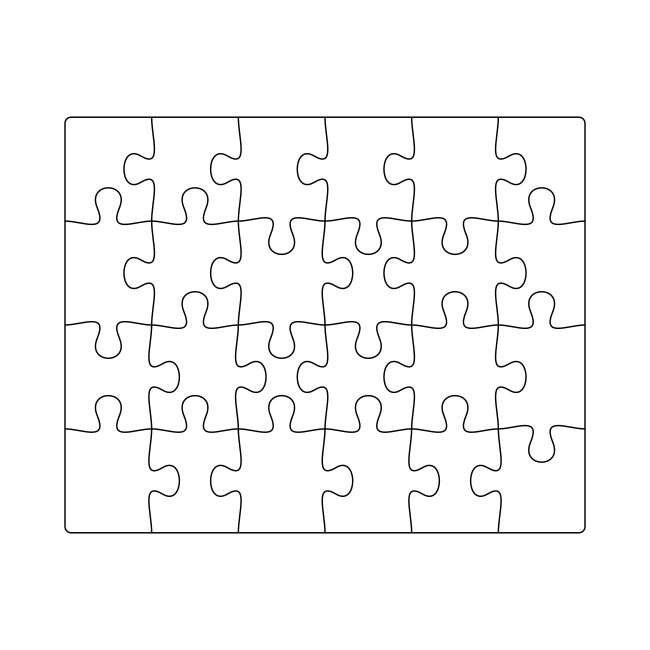 24 Piece 6x4 Horizontal 10x8 Inch Jigsaw Vector Outline Puzzle 254x203mm