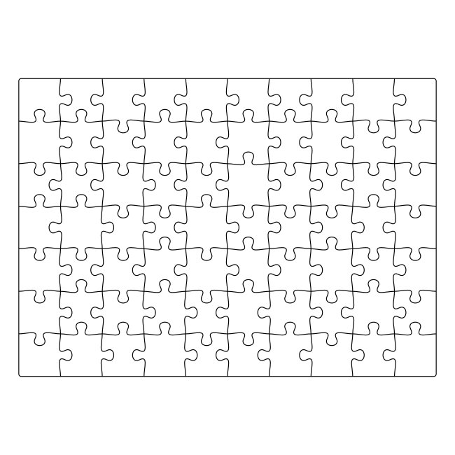 Vector Jigsaw 10x7 Puzzle 70 Piece Landscape 14x10 inch Outline 356x254mm