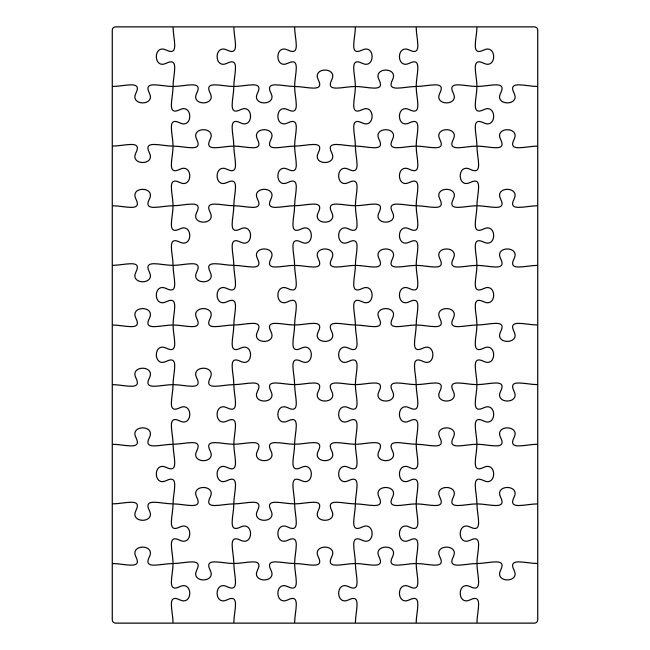 Vector Jigsaw 7x10 Puzzle 70 Piece Vertical 10x14inch Outline 254x356mm