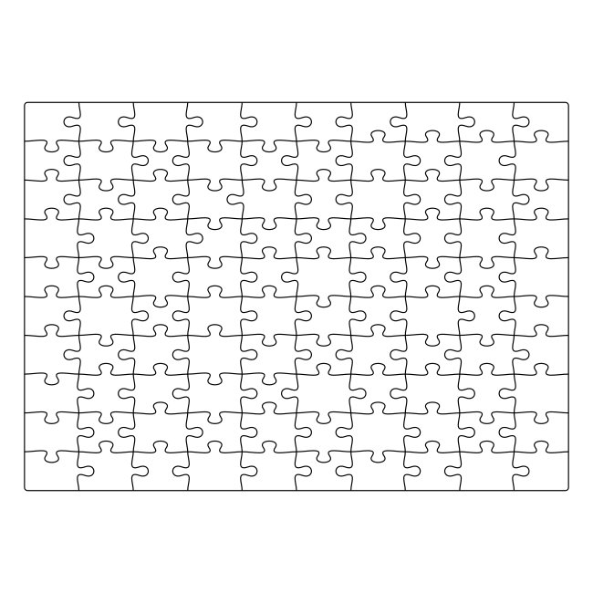 Jigsaw 10x10 Vector 100 Piece Puzzle 10x14inch Landcape Outline 254x356mm