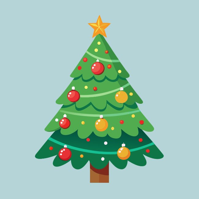 Christmas Tree With Ornaments Illustration Vector Svg