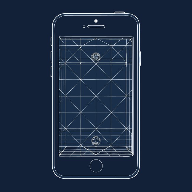 Iphone Wireframe Illustration Vector Svg