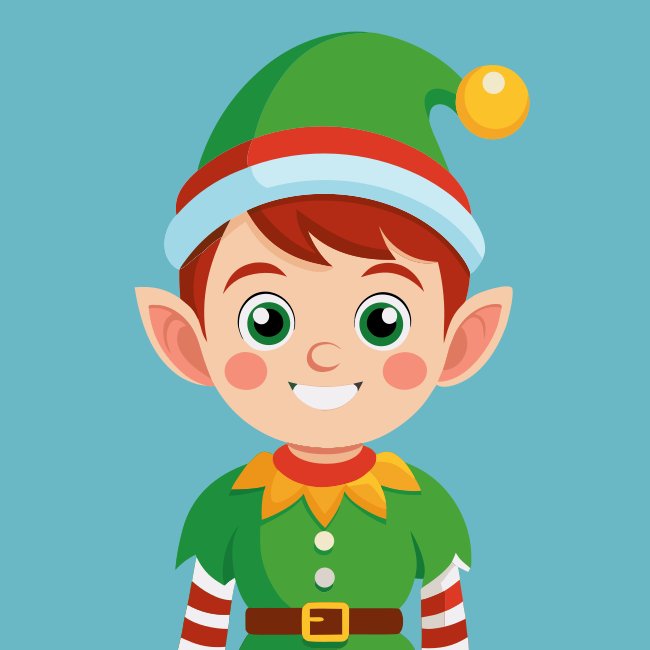 Cute Christmas Elf Illustration Vector Svg
