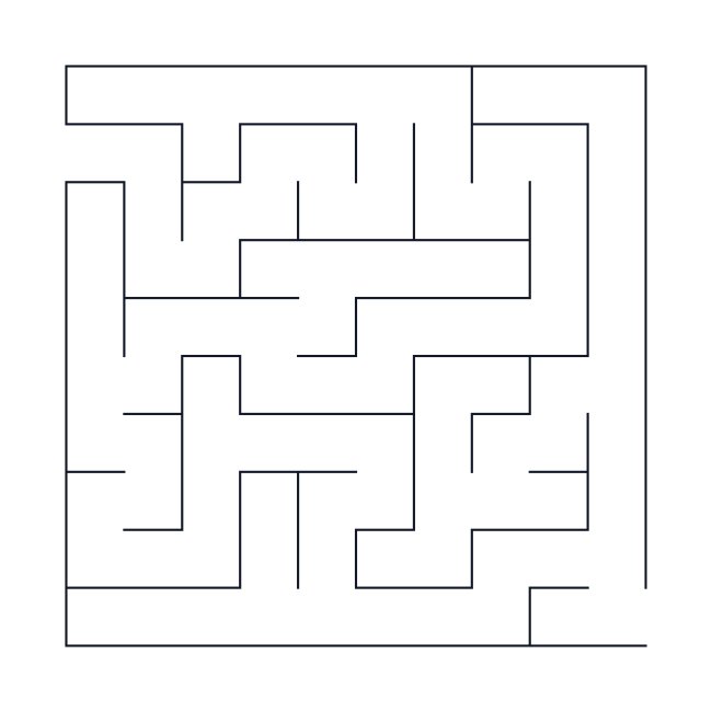 Simple Square Vector Maze 10x10 Vector Outline Labyrinth Svg