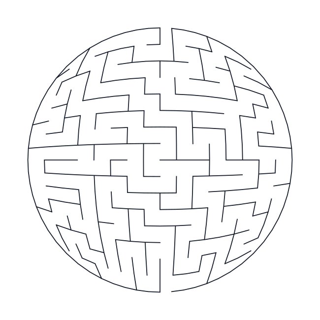 Sphere Shaped Vector Maze Printout Labyrinth Template