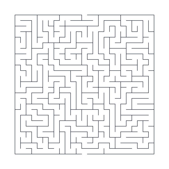 Vector Square Labyrinth Maze Print Template Outline