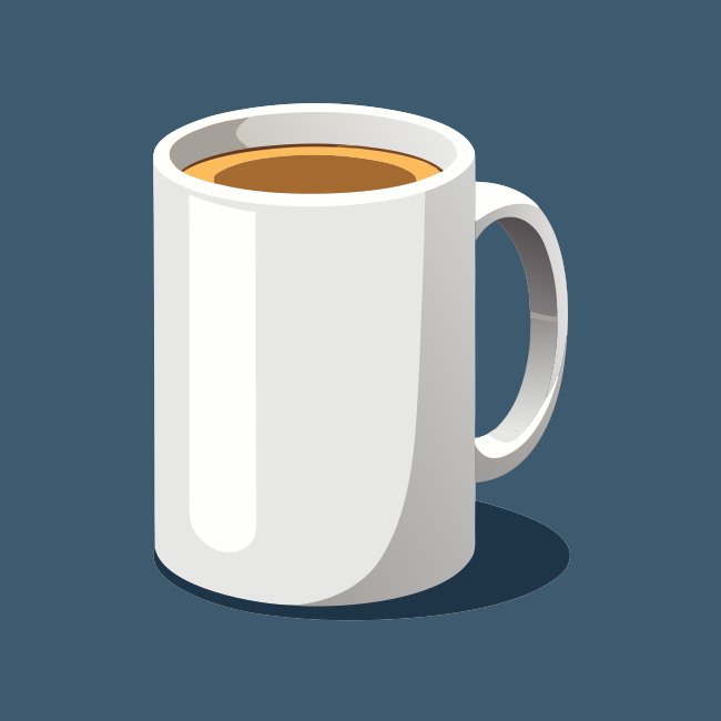 White Mug Mockup Vector Clipart With Handle Highlight