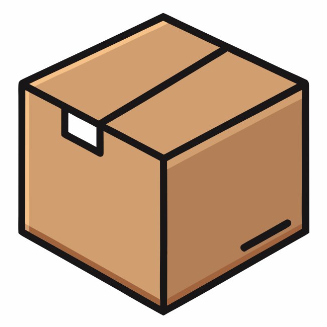 Cardboard Box Svg Mockup Flat Vector Outline Style