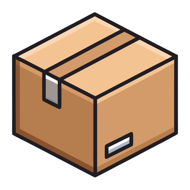 Clean Minimalist Box Icon Svg Mockup Cardboard Illustration