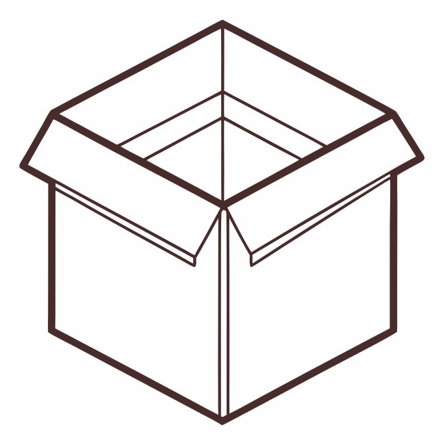 Minimalist Paper Box Sketch Svg Mockup Outline Art