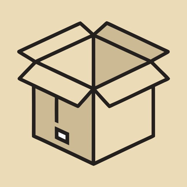 Minimalist Svg Outline Cardboard Box Design