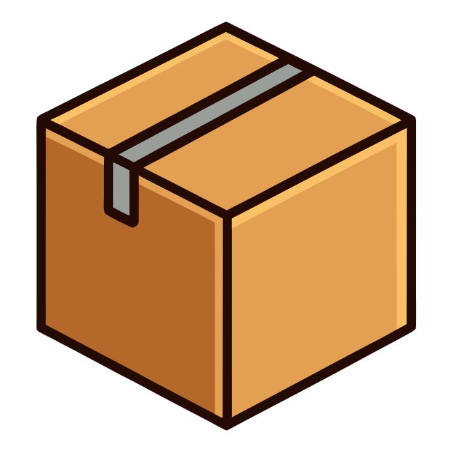 Simple Outline SVG Mockup Cardboard Box Vector Design