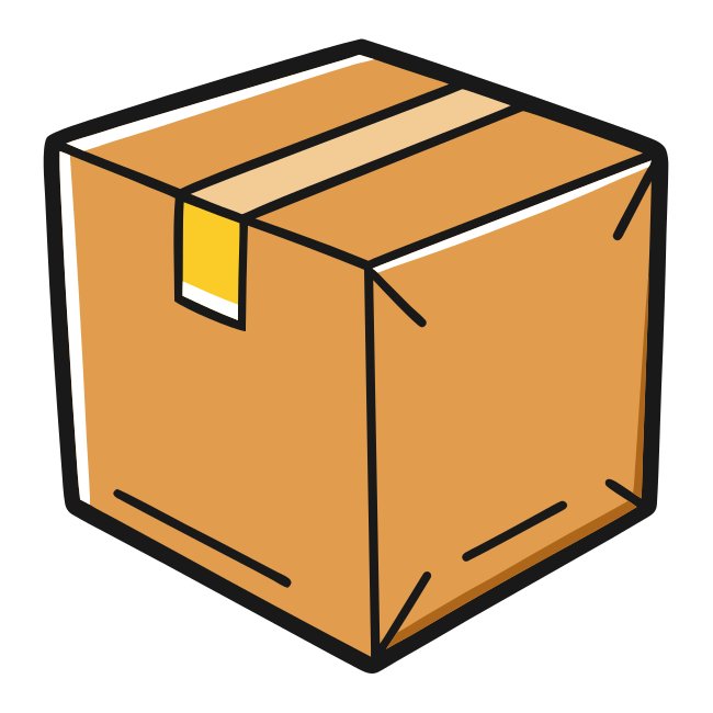 Simple Paper Delivery Box Svg Mockup Outline Illustration