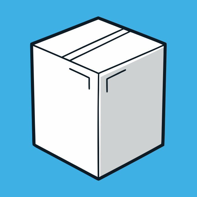 White Box Outline Minimal Svg Mockup Cardboard Style