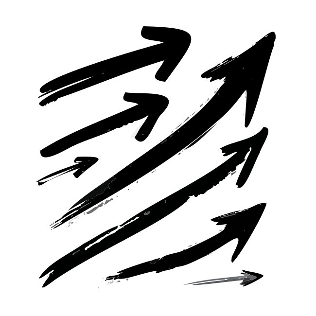 Black Sketch Ink Hand Drawn Grunge Arrows Vector Icon Svg Set