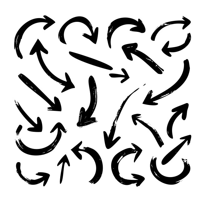 Svg Hand Drawn Arrows Vector Icon Svg Set