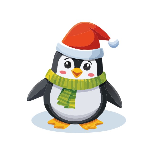 Adorable Christmas Penguin Creative Kids Illustration Vector