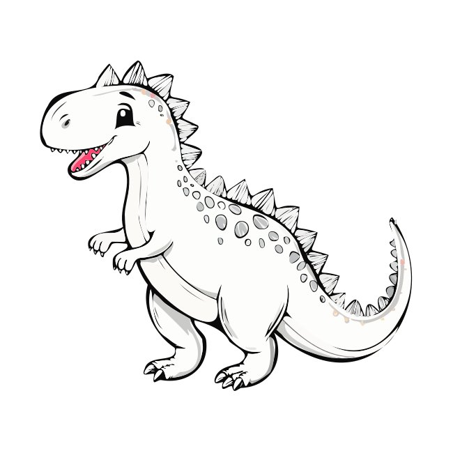Baby Dinosaur Outline Vector Drawing Printout Kids